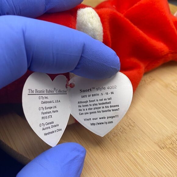 Ultra rare and collectible, Snort the Bull.  2 beanie set.  Both mint condition - Picture 7 of 16